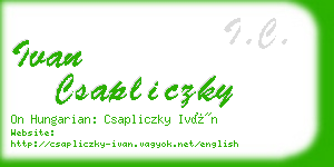 ivan csapliczky business card